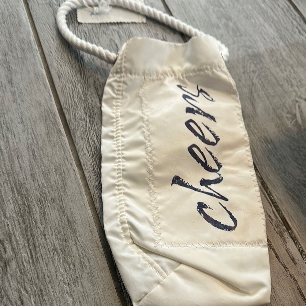 Sea Bags of Maine Wine Bag Celebratory Sail Gift Bag with 'Cheers' Print NWT